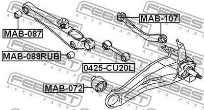 FEBEST 2002-2017 Dodge Caliber Rear Transverse Rod Bushing MAB-088RUB
