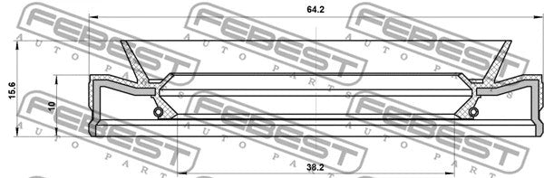 FEBEST 95-98 Kia Sportage Oil Seal Transaxle Case 38.2x64.2x10 95HFS-40641016X