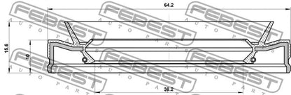 FEBEST 95-98 Kia Sportage Oil Seal Transaxle Case 38.2x64.2x10 95HFS-40641016X