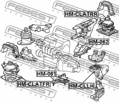 FEBEST 2003-2007 Honda Accord Left Engine Mount HM-CLLH