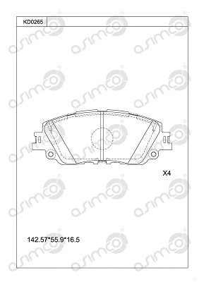 ASIMCO 2019-2022 Toyota RAV4 Brake Pad KD0265