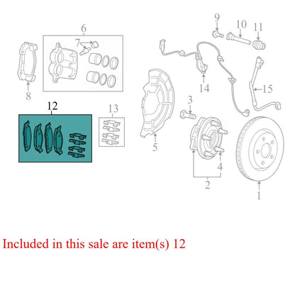 2015 Jeep Cherokee Front Disc Brake Pad Set Used OEM 68052369AE