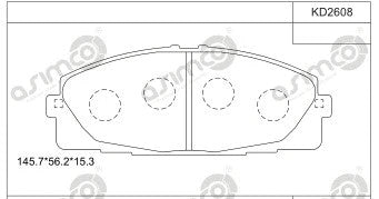 ASIMCO 2006-2012 Toyota Hiace Brake Pad Set KD2608