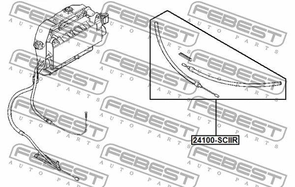 FEBEST 2005-2008 Renault Scenic II Parking Brake Cable Kit 24100-SCIIR