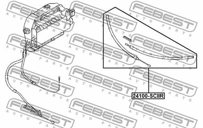 FEBEST 2005-2008 Renault Scenic II Parking Brake Cable Kit 24100-SCIIR