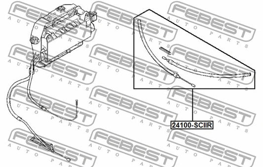 FEBEST 2005-2008 Renault Scenic II Parking Brake Cable Kit 24100-SCIIR