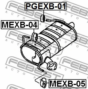 FEBEST 2006-2017 Mitsubishi Lancer Exhaust Pipe Support MEXB-05