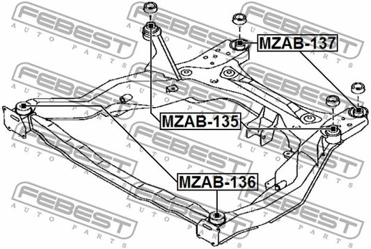 FEBEST 2007-2012 Mazda CX-7 Subframe Rear Bushing MZAB-137