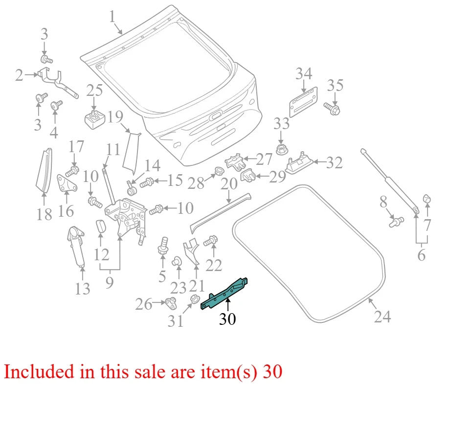 2012 Audi A7 Quattro Rear Liftgate Lock Striker Plate used OEM 4H0827383A