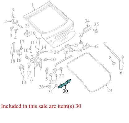 2012 Audi A7 Quattro Rear Liftgate Lock Striker Plate used OEM 4H0827383A