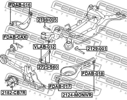 FEBEST 2007 Ford Mondeo Rear Lower Arm 2124-MONIVR