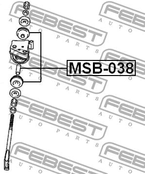 Mitsubishi Montero Montero Sport Front Strut Rod Cushion FEBEST MSB-038 MR162680