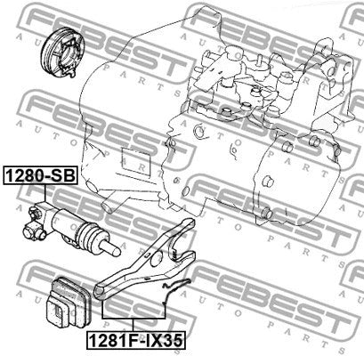 Febest 2006-2013 Hyundai Accent Clutch Slave Cylinder 1280-SB