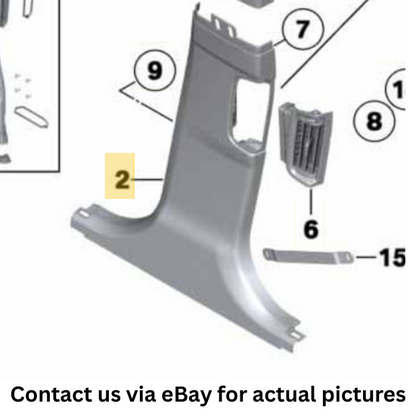 2011-2016  BMW 520i B‑Column Bottom Left Cover Used OEM 51437358953