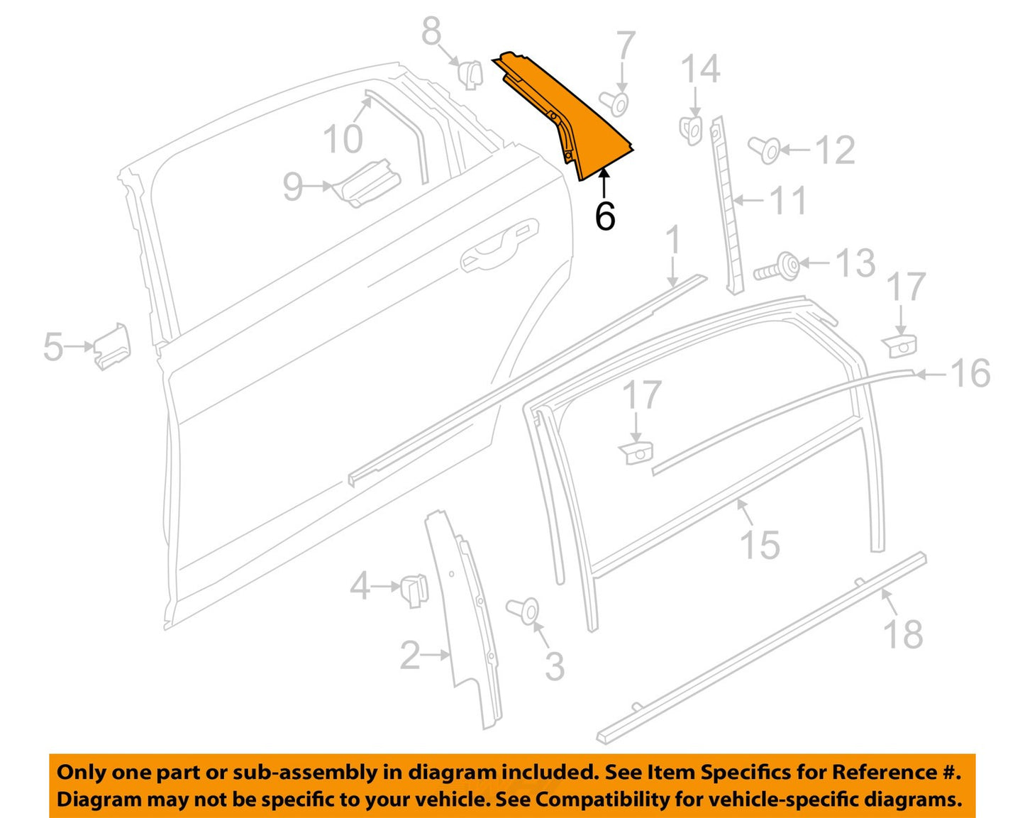 2020-2024 Audi A8 Rear Door Applique 4N48399045FQ