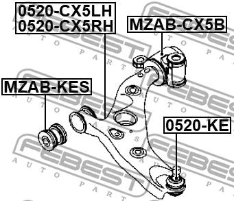 FEBEST 2017-2018 Mazda CX-5 Control Arm 0524-CX5LH