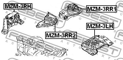 FEBEST 2004-2011 Mazda 3 Right Engine Mount (Hydro) MZM-3RH