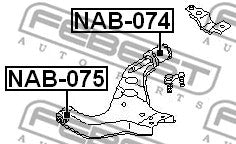 FEBEST 1996-2004 INFINITI QX4 Rear Bushing Front Control Arm NAB-074