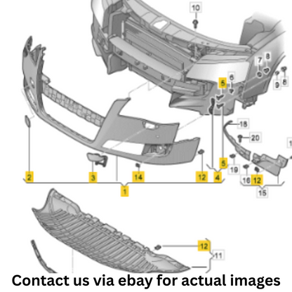2012 Audi A8 Quattro Front Bumper Cover Used OEM 4H0807065E