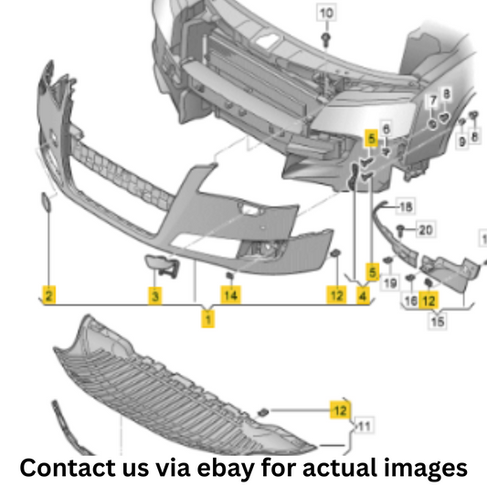 2012 Audi A8 Quattro Front Bumper Cover Used OEM 4H0807065E