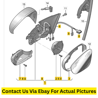 2012 Volkswagen CC Exterior Mirror Assembly Driver Side Used OEM 3C8857507BA