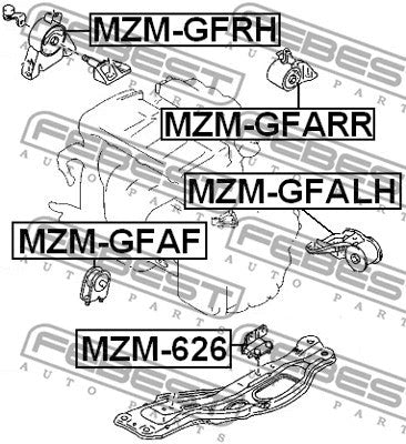 FEBEST 1991-2002 Mazda 626 Rear Engine Mount MZM-626