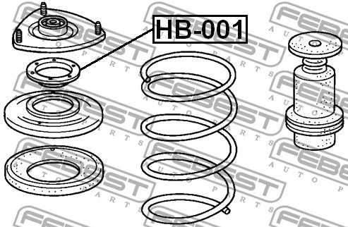 FEBEST 1992-2011 Acura RSX Front Shock Absorber Bearing HB-001
