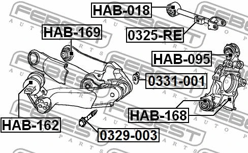 FEBEST 2013-2020 Honda CR-V Bush Control Arm Mounting HAB-168