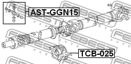 FEBEST 2010-2015 Toyota Hilux Propshaft Centre Bearing TCB-025