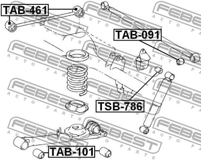FEBEST TOYOTA REAR TRAILING ROD BUSHING - TAB-461