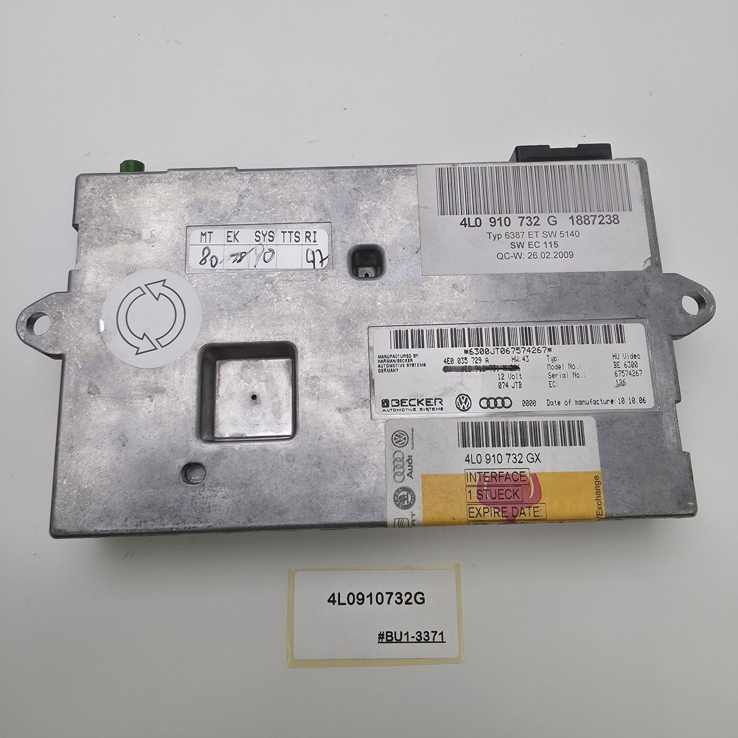 2006-2015 Audi Q7 MMI Control Unit 4L0910732G