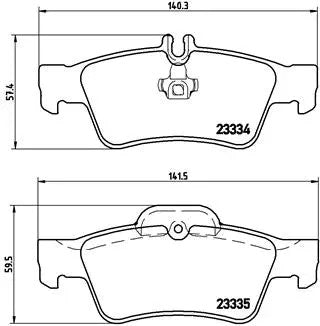BREMBO 2003-2006 Mercedes-Benz CL500 Rear Disc Brake Pad Set P50052