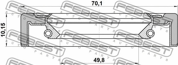 FEBEST 1989-1993 Mazda B2600 Oil Seal Rear Hub 49.8x70.1x10.15 95GCY-51701010X