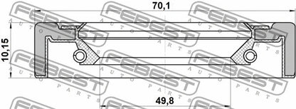 FEBEST 1989-1993 Mazda B2600 Oil Seal Rear Hub 49.8x70.1x10.15 95GCY-51701010X