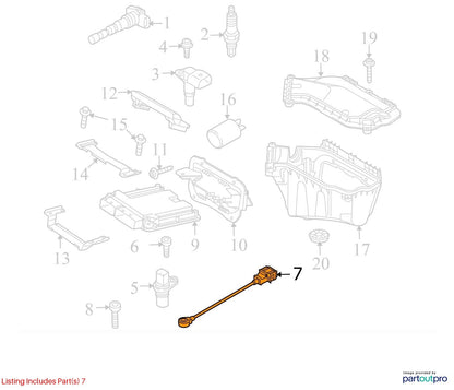2010-2012 AUDI A4 ENGINE KNOCK SENSOR WITH WIRING HARNESS USED OEM 06E905377A