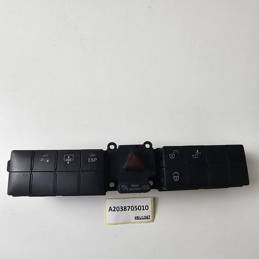 Mercedes W203 C-Class Switch Block Parktronic & Rear Window Blind A2038705010