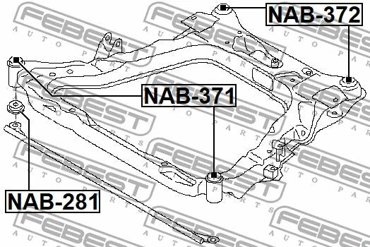 FEBEST NISSAN SUBFRAME FRONT BUSHING - NAB-371