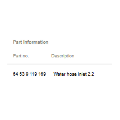 BMW 520i F10 Water Hose Inlet 2.2 OEM 64539119169