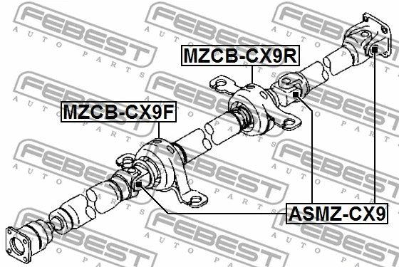 FEBEST 2007-2015 Ford Edge Drive Shaft Bearing MZCB-CX9R
