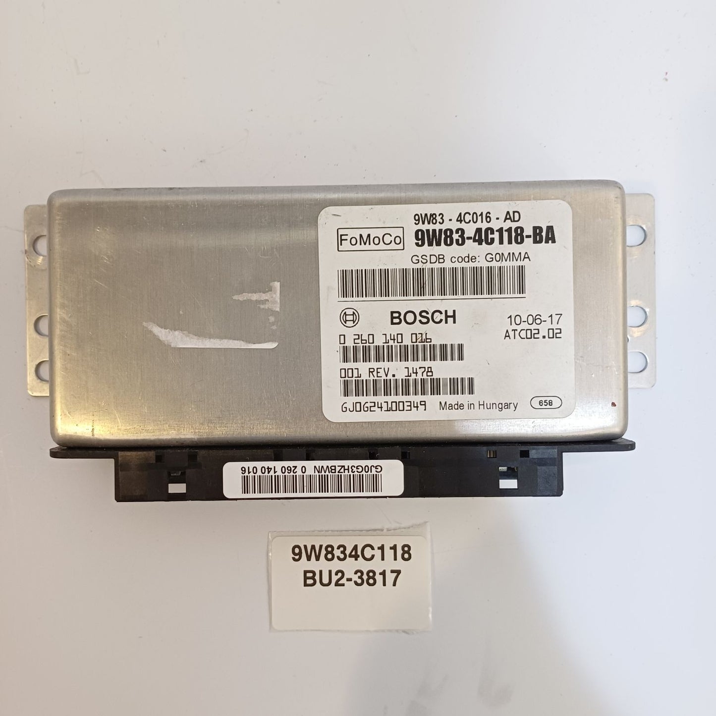 2009-2015 Jaguar XF DIFFERENTIAL LOCKING CONTROL MODULE 9W834C118