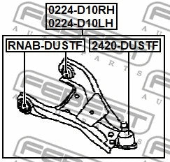 FEBEST 2013-2020 Renault Duster Right Front Control Arm 0224-D10RH