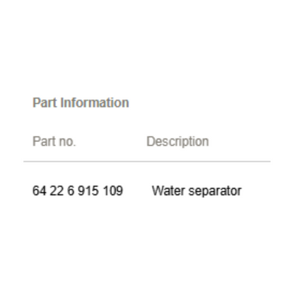 2007–2015 Mini Cooper Air-Duct Water Separator OEM 64226915109