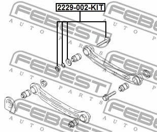 FEBEST 99-05 Hyundai Accent Repair Kit Camber Adjusting Bolt 2229-002-KIT