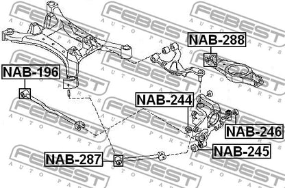 FEBEST 2007-2013 Nissan Altima Rear Trailing Rod Bushing NAB-287