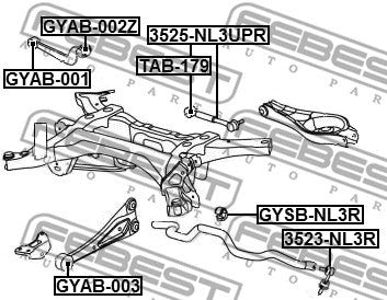 Febest GEELY 4086006300 Rear Transverse Link With Ball Joint 3525-NL3UPR