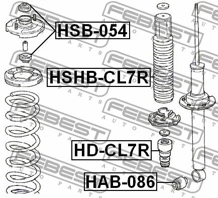 FEBEST 1995-2008 Acura TL Rear Shock Absorber Bushing HSB-054