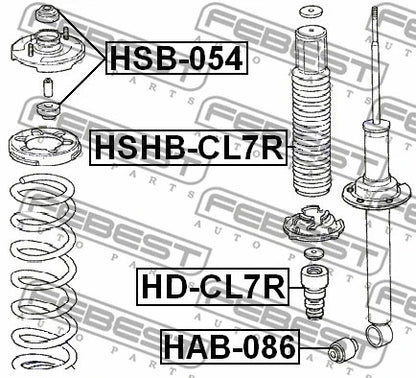 FEBEST 1995-2008 Acura TL Rear Shock Absorber Bushing HSB-054