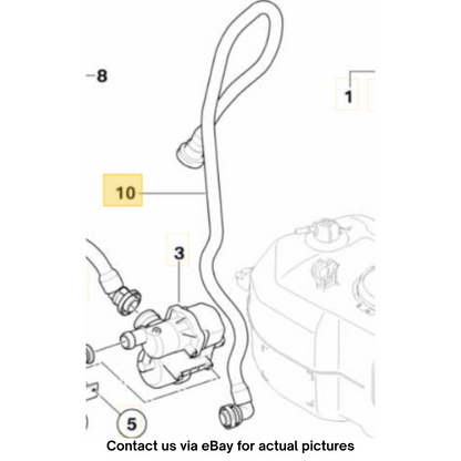 2012 Mini Cooper Fuel Tank Breather / Vent Hose Used OEM 16122752537