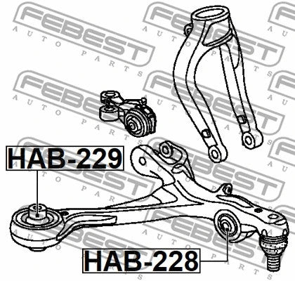 FEBEST 2005-2009 Acura RL Front Arm Bushing HAB-229