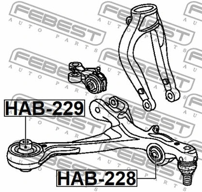FEBEST 2005-2009 Acura RL Front Arm Bushing HAB-229